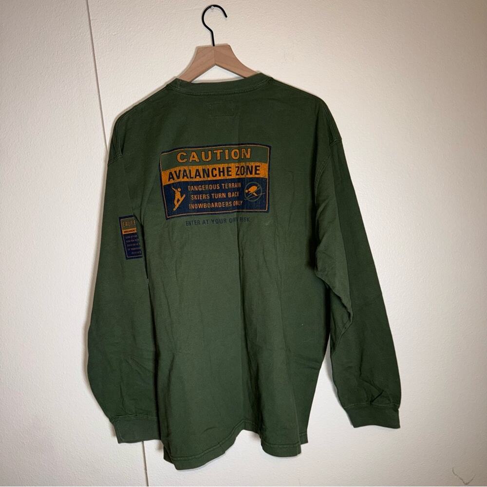 NWOT VNTG ABERCROMBIE mens preppy 90s y2k ski rescue graphic long sleeve tee XL - Picture 5 of 5